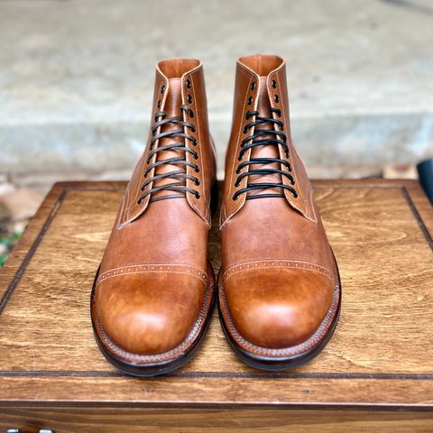 View photo of Viberg Service Boot in Conceria 800 Antique Oiled Vacchetta