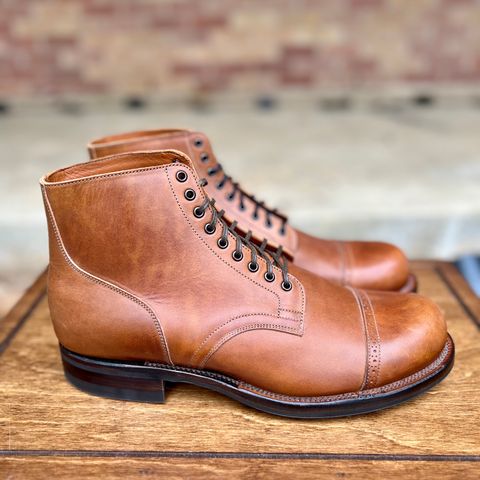 View photo of Viberg Service Boot in Conceria 800 Antique Oiled Vacchetta