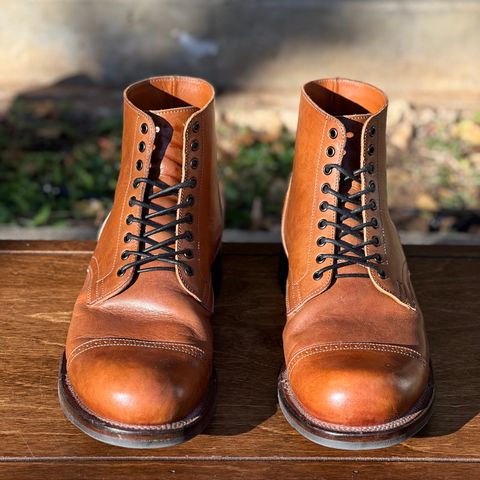 View photo of Viberg Service Boot in Conceria 800 Antique Oiled Vacchetta