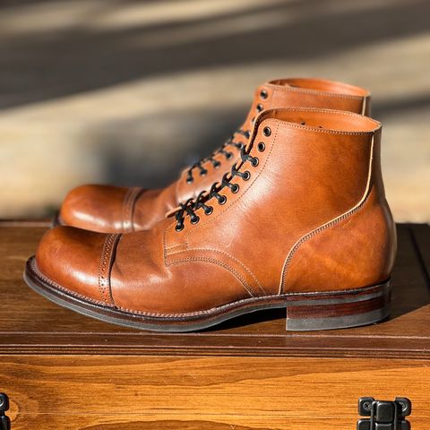 View photo of Viberg Service Boot in Conceria 800 Antique Oiled Vacchetta