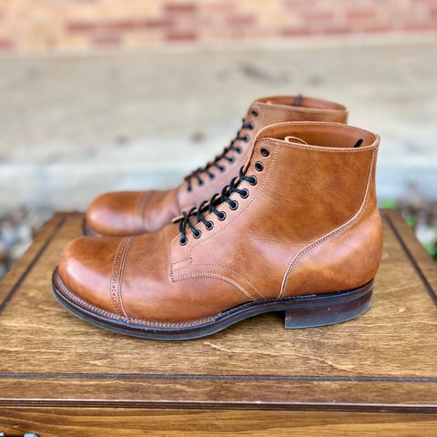 View photo of Viberg Service Boot in Conceria 800 Antique Oiled Vacchetta