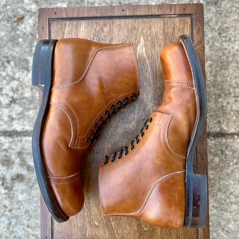 View photo of Viberg Service Boot in Conceria 800 Antique Oiled Vacchetta