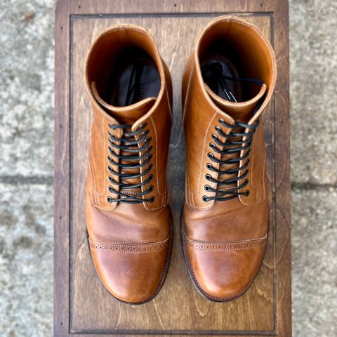 View photo of Viberg Service Boot in Conceria 800 Antique Oiled Vacchetta