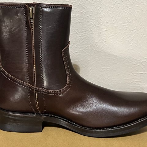 View photo of Addict Boots AB-05 Zip Western Boots in Brown Horsehide