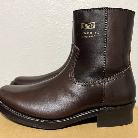 View photo of Addict Boots AB-05 Zip Western Boots in Brown Horsehide