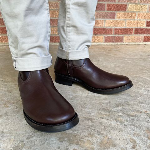 View photo of Addict Boots AB-05 Zip Western Boots in Brown Horsehide