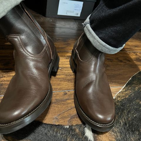 View photo of Addict Boots AB-05 Zip Western Boots in Brown Horsehide