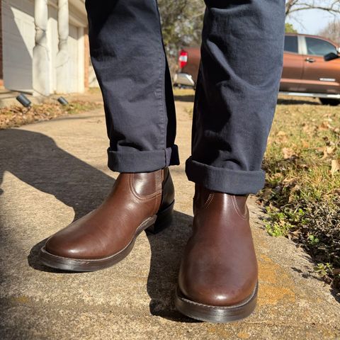 Addict Boots AB-05 Zip Western Boots in Brown Horsehide