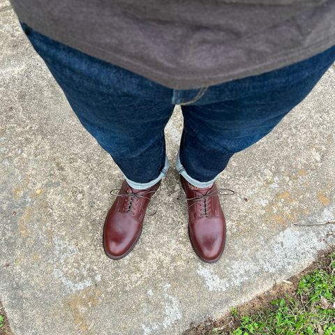 Viberg Rockland Blucher in J&FJ Baker Brown Russian Calf