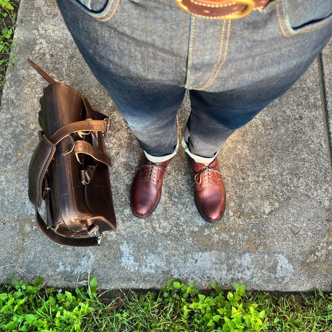 Viberg Rockland Blucher in J&FJ Baker Brown Russian Calf
