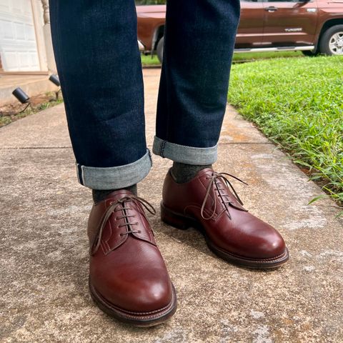 Viberg Rockland Blucher in J&FJ Baker Brown Russian Calf