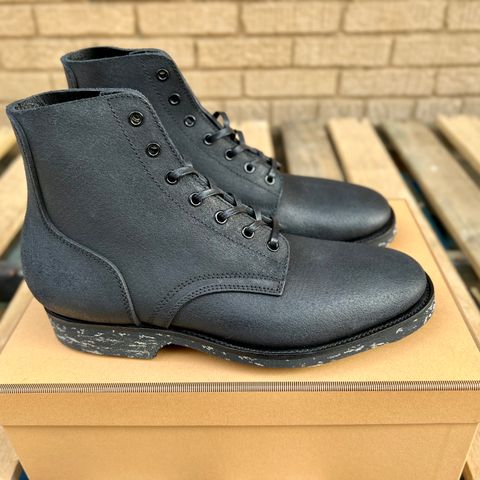 View photo of Clinch Yeager Boots in Black Gustave Roughout Cowhide