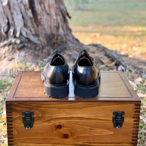 Viberg Bastion Oxford in Annonay Black Alpine Grain Calf