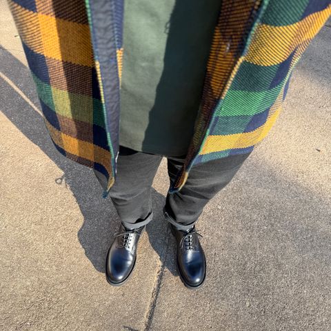 Viberg Bastion Oxford in Annonay Black Alpine Grain Calf