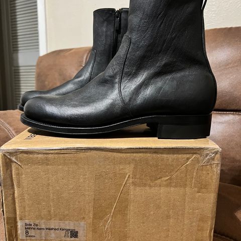 Viberg Side Zip in Maryam Nero Washed Kangaroo