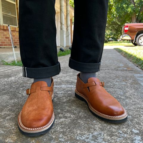 Moto Belt Slip On in Italian Cow Leather