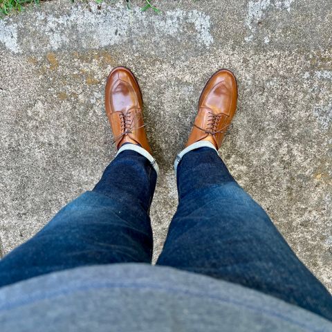 Alden V-Tip Blucher in Horween Whisky Shell Cordovan