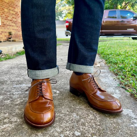 Alden V-Tip Blucher in Horween Whisky Shell Cordovan