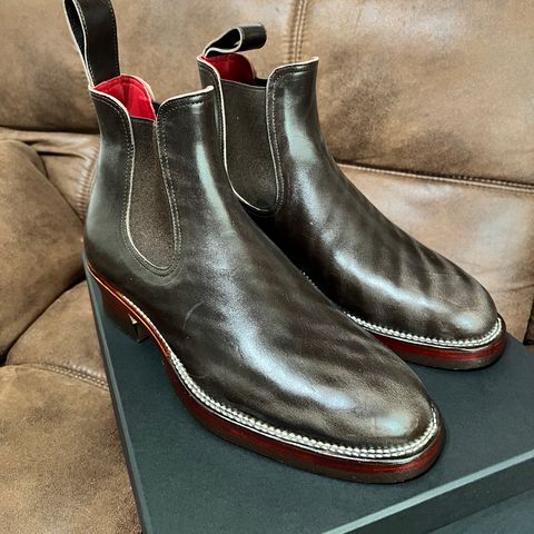 View photo of Briselblack The Seventh Chelsea Boot in Maryam Dark Brown Horsebutt