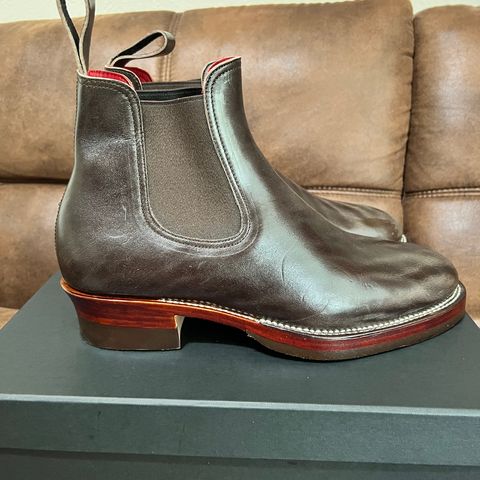 View photo of Briselblack The Seventh Chelsea Boot in Maryam Dark Brown Horsebutt