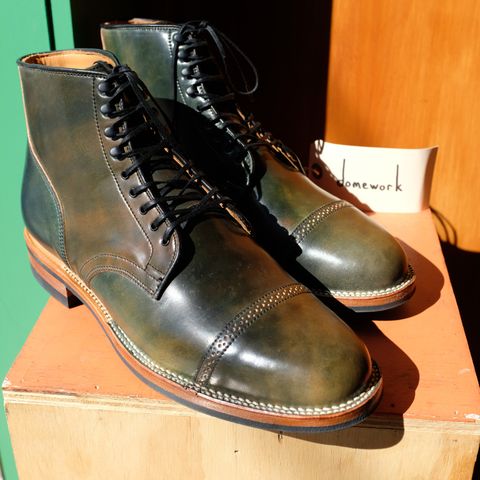 Viberg Service Boot BCT in Horween Marbled Black Shell Cordovan