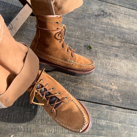 Yuketen Maine Guide DB Boots in Horween Full Grain Flesh-Out