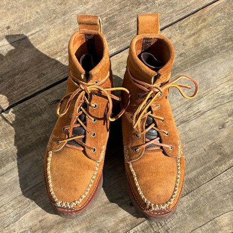 Yuketen Maine Guide DB Boots in Horween Full Grain Flesh-Out