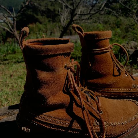 Yuketen Maine Guide DB Boots in Horween Full Grain Flesh-Out