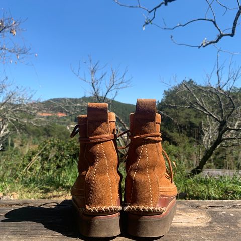 Yuketen Maine Guide DB Boots in Horween Full Grain Flesh-Out