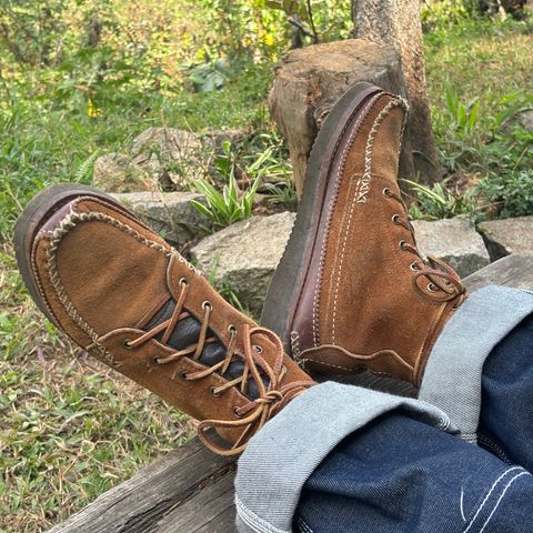 Yuketen Maine Guide DB Boots in Horween Full Grain Flesh-Out
