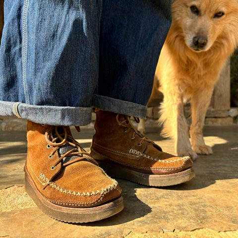 Yuketen Maine Guide DB Boots in Horween Full Grain Flesh-Out
