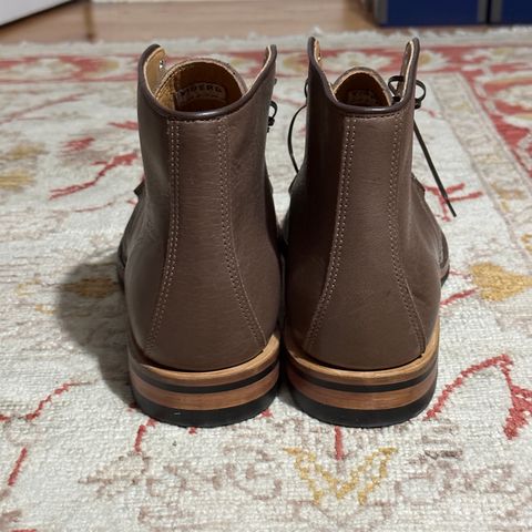 Viberg Derby Boot in Brown Glacé Deer