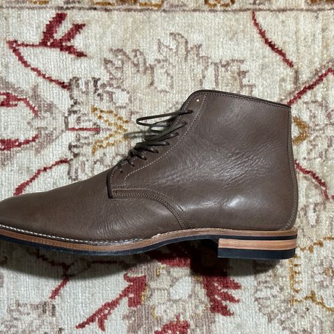 Viberg Derby Boot in Brown Glacé Deer