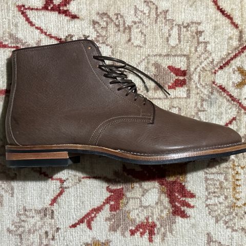 Viberg Derby Boot in Brown Glacé Deer