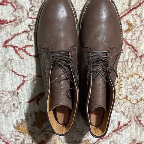 Viberg Derby Boot in Brown Glacé Deer