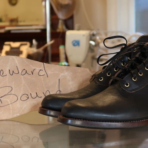 Unsung Prototype in Horween Black Wrangler Double Horsefront