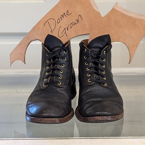 Unsung Prototype in Horween Black Wrangler Double Horsefront