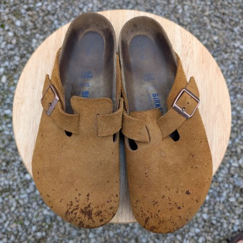 Birkenstock Boston in Mink Suede