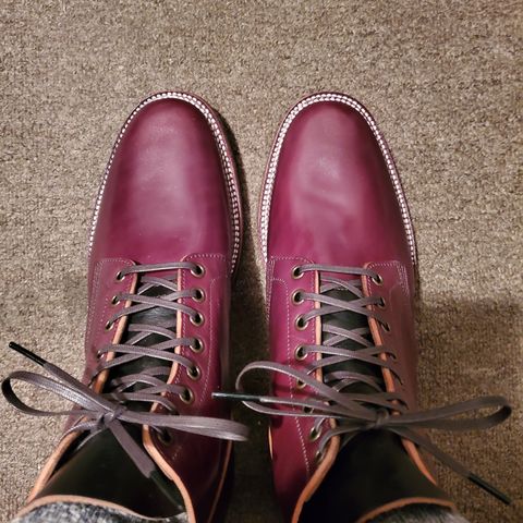 View photo of XBXS Escape Boots in Maryam Burgundy Horsebutt