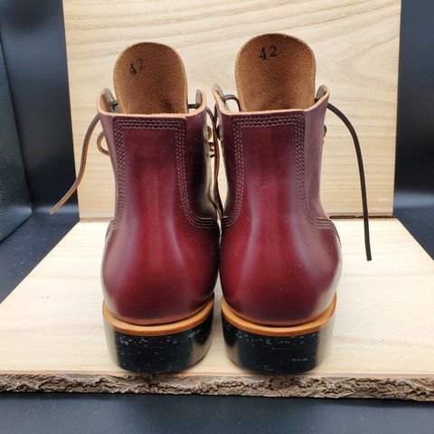 View photo of XBXS Escape Boots in Maryam Burgundy Horsebutt