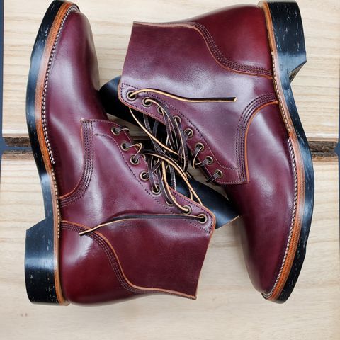 View photo of XBXS Escape Boots in Maryam Burgundy Horsebutt