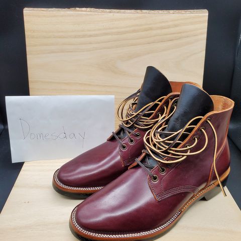 View photo of XBXS Escape Boots in Maryam Burgundy Horsebutt