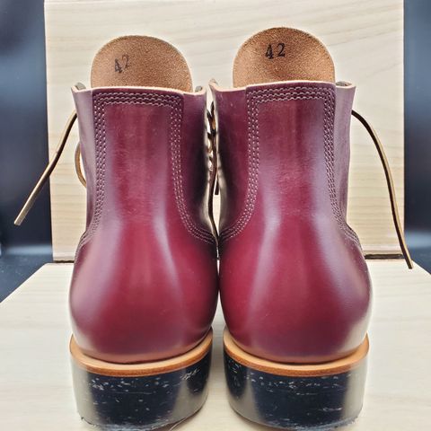 View photo of XBXS Escape Boots in Maryam Burgundy Horsebutt