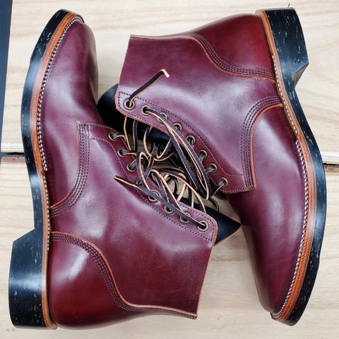 View photo of XBXS Escape Boots in Maryam Burgundy Horsebutt