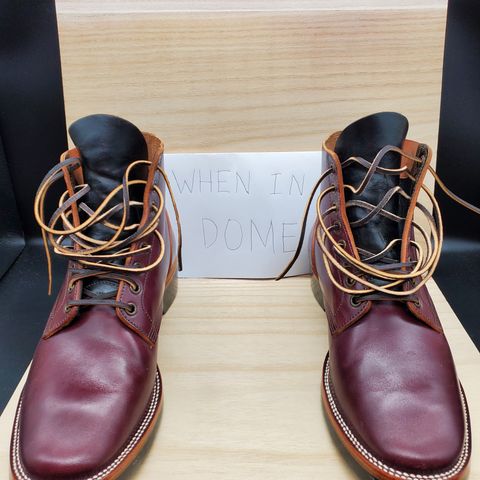 View photo of XBXS Escape Boots in Maryam Burgundy Horsebutt