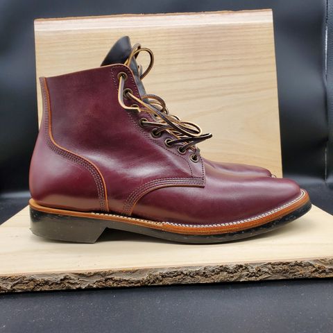 View photo of XBXS Escape Boots in Maryam Burgundy Horsebutt