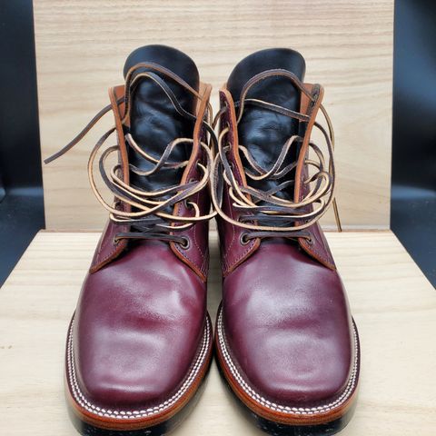 View photo of XBXS Escape Boots in Maryam Burgundy Horsebutt