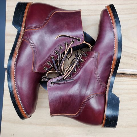 View photo of XBXS Escape Boots in Maryam Burgundy Horsebutt