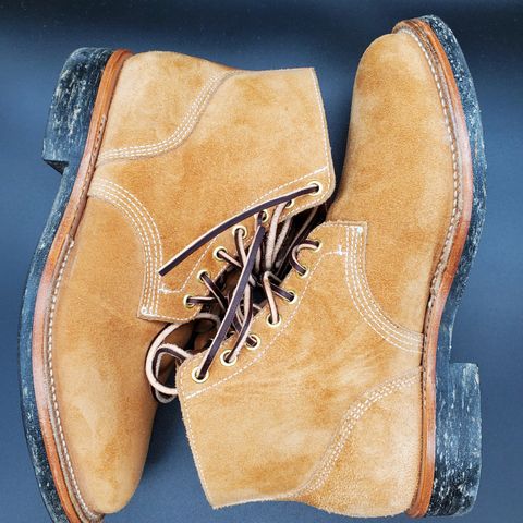 Viberg Boondocker in Horween Faded Wheat Chamois Roughout