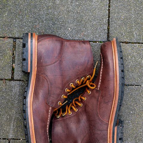 Grant Stone Brass Boot in C.F. Stead Dark Burgundy Kudu